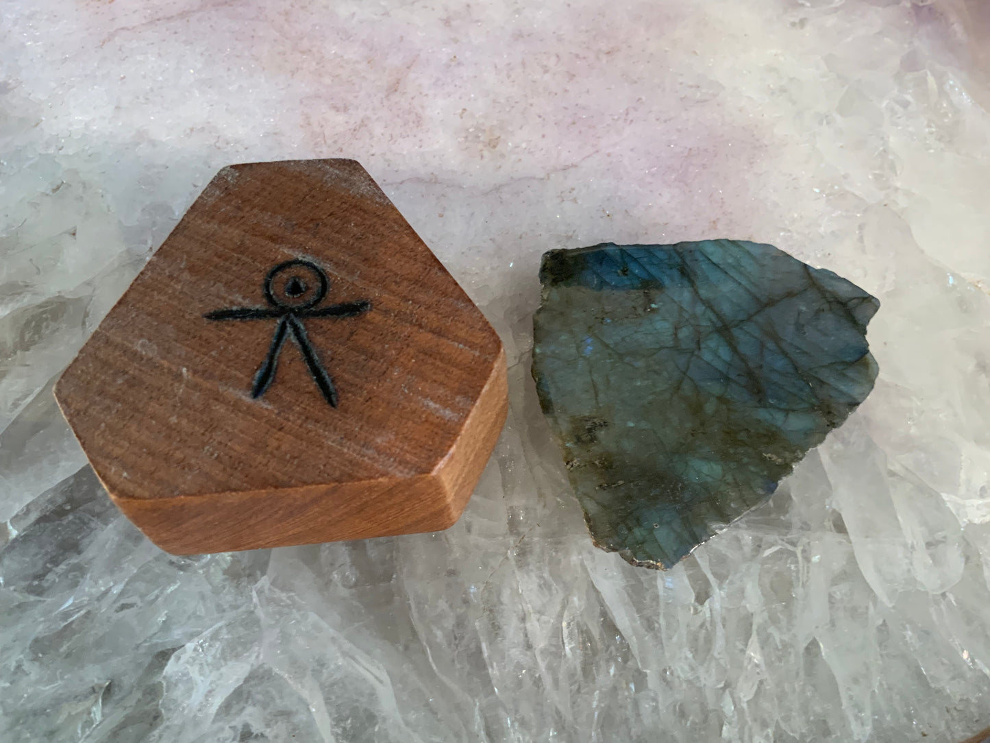 Labradorite Slice on Mesquite