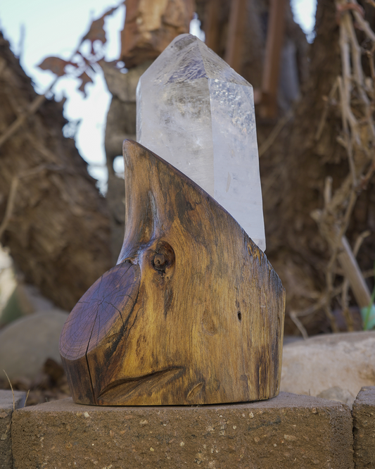 Brazilian Quartz & Oak Base