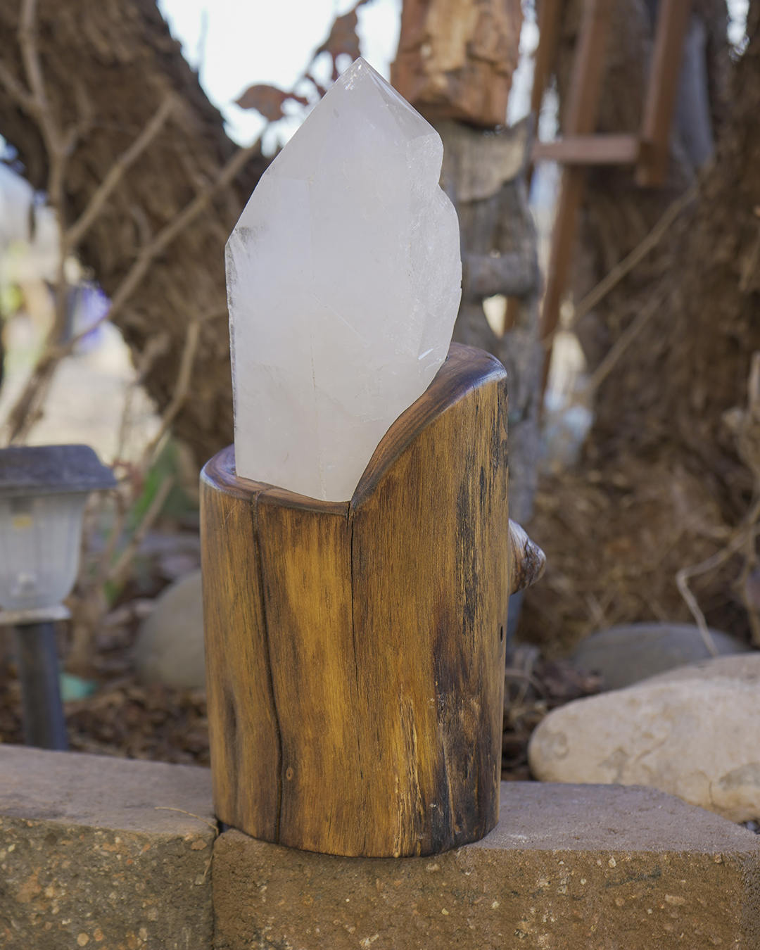 Brazilian quartz on Oak base