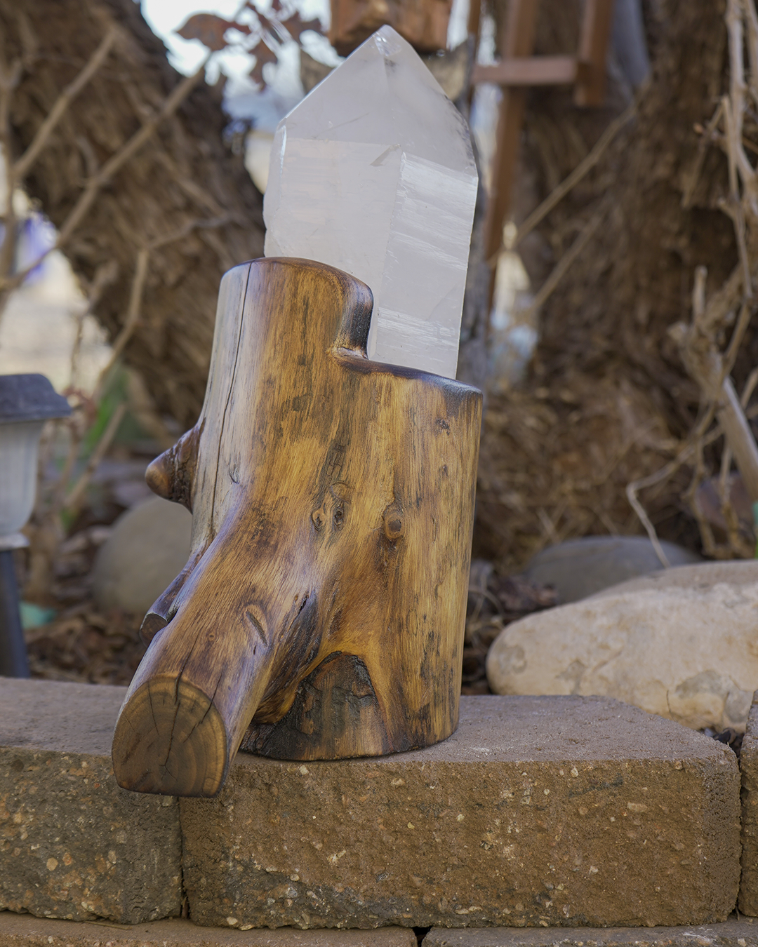 Brazilian quartz on Oak base