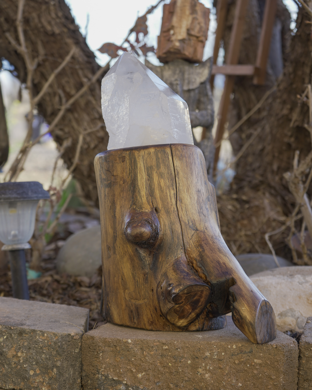 Brazilian quartz on Oak base