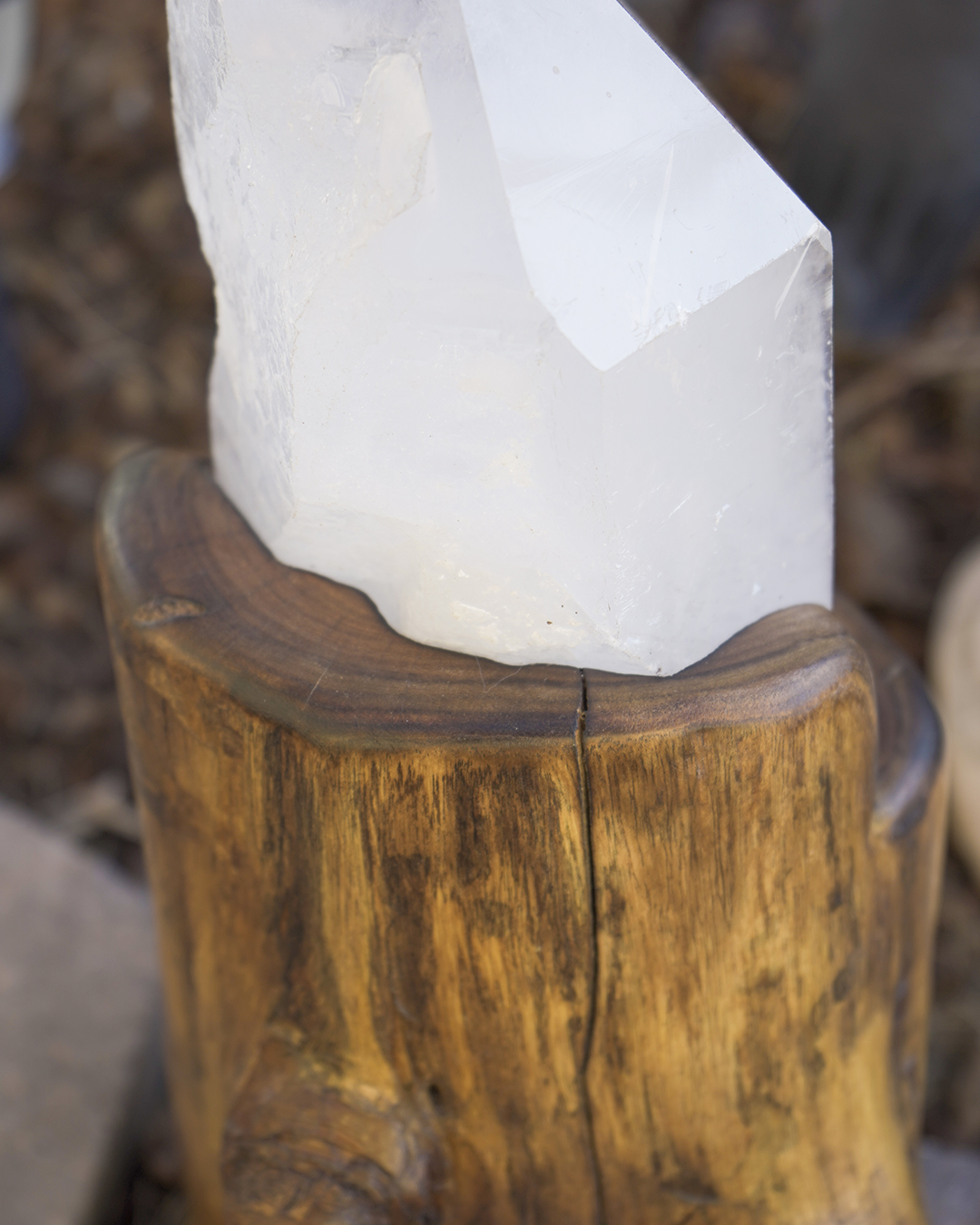 Brazilian quartz on Oak base