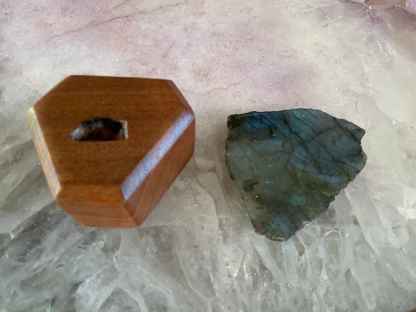 Labradorite Slice on Mesquite