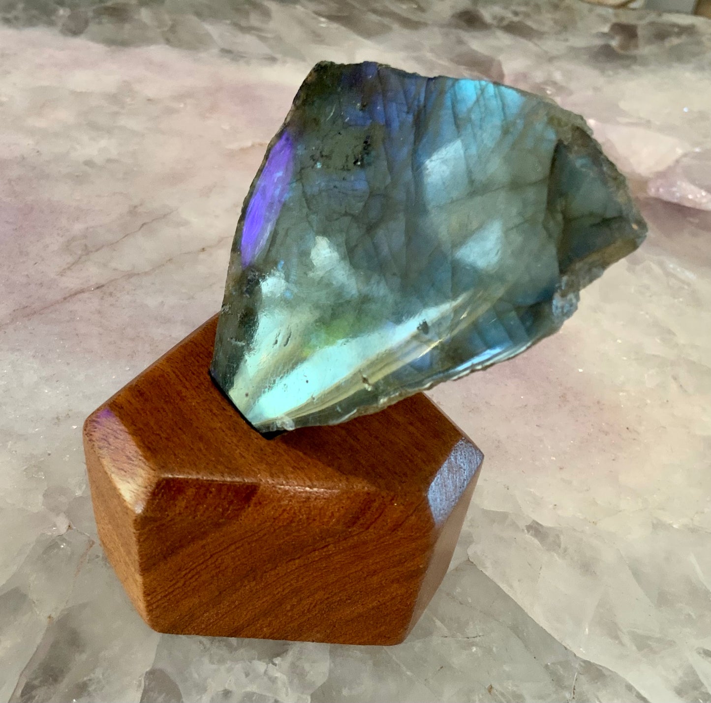 Labradorite Slice on Mesquite