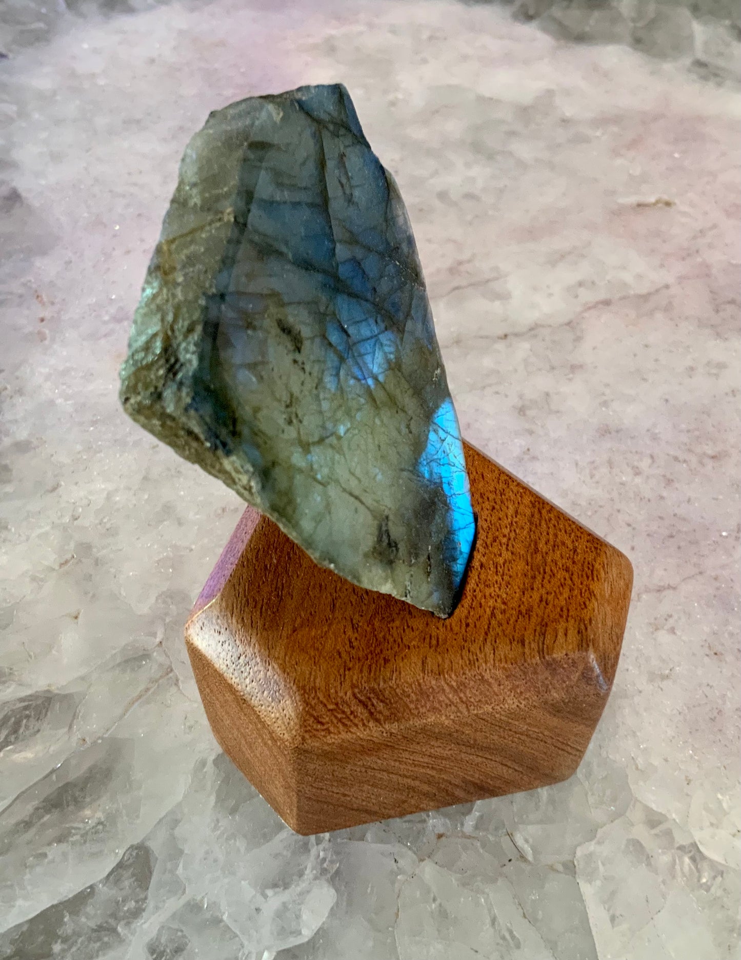 Labradorite Slice on Mesquite